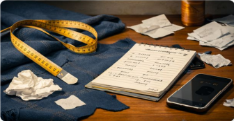 Tailoring workspace showing measurement challenges